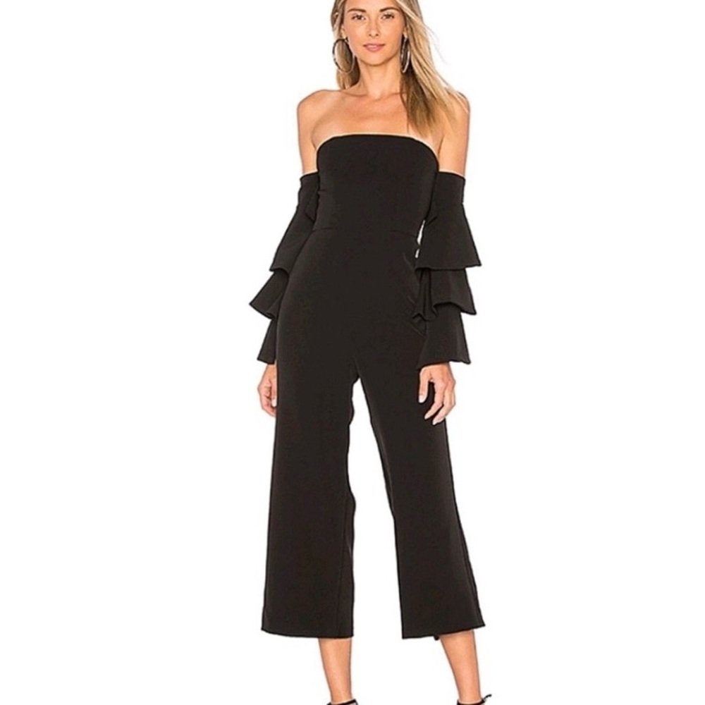 NBD Revolve Aaro Off The Shoulder Ruffle Jumpsuit